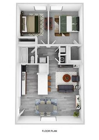 Floor plan 2 Bedroom 1 Bathroom Deluxe