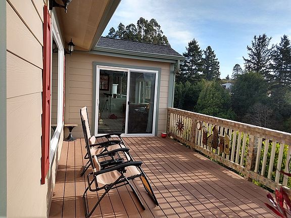 spacious, south facing deck