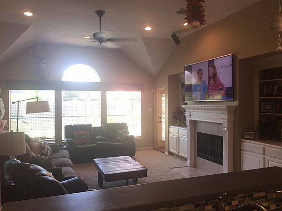 Open concept: gas fireplace