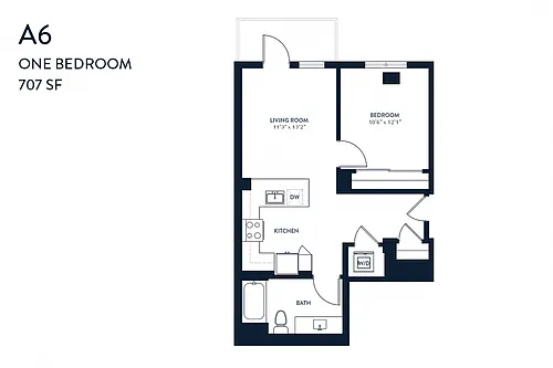 Floor plan One Bedroom A6