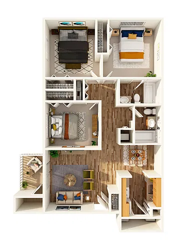 Floor plan Three Bedroom
