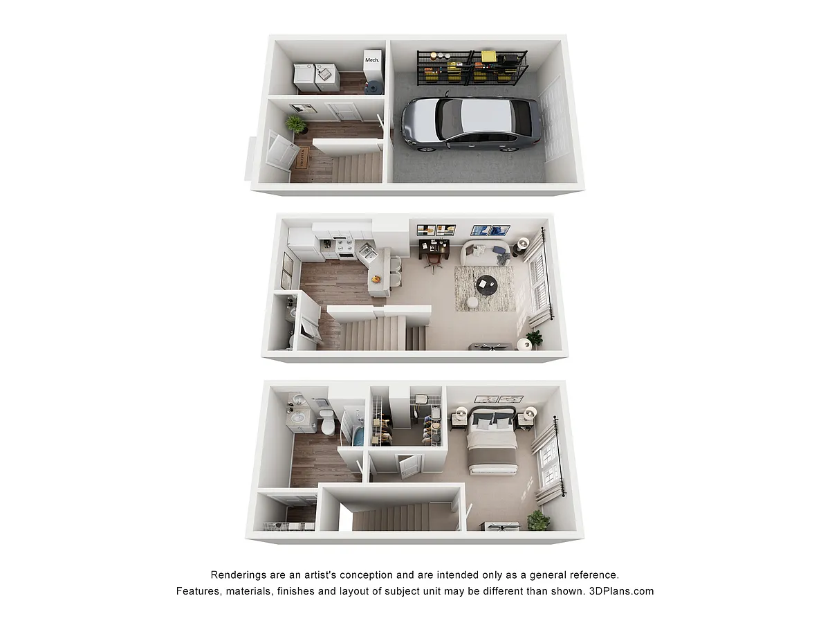 Floor plan A2 Stanton - 1 Bedrooms, 1.5 Bathroom