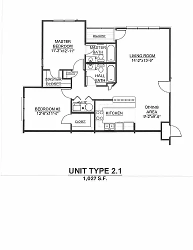 Floor plan 2 Bed