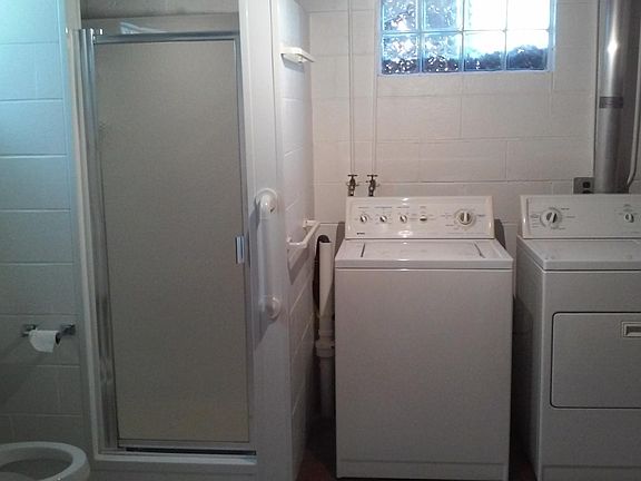 3/4 downstairs bath and laundry