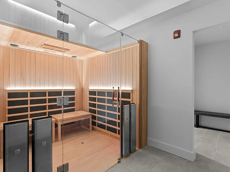 Community Infrared Sauna Room located off the fitness center.