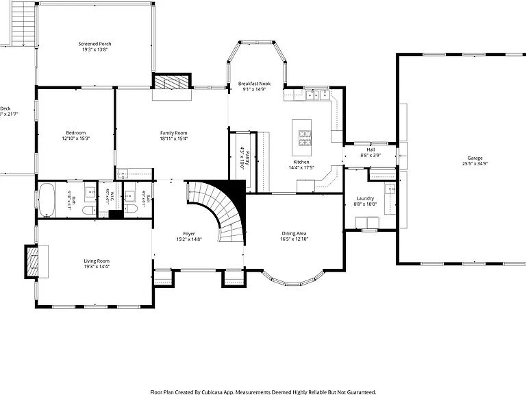 Main level floorplan.