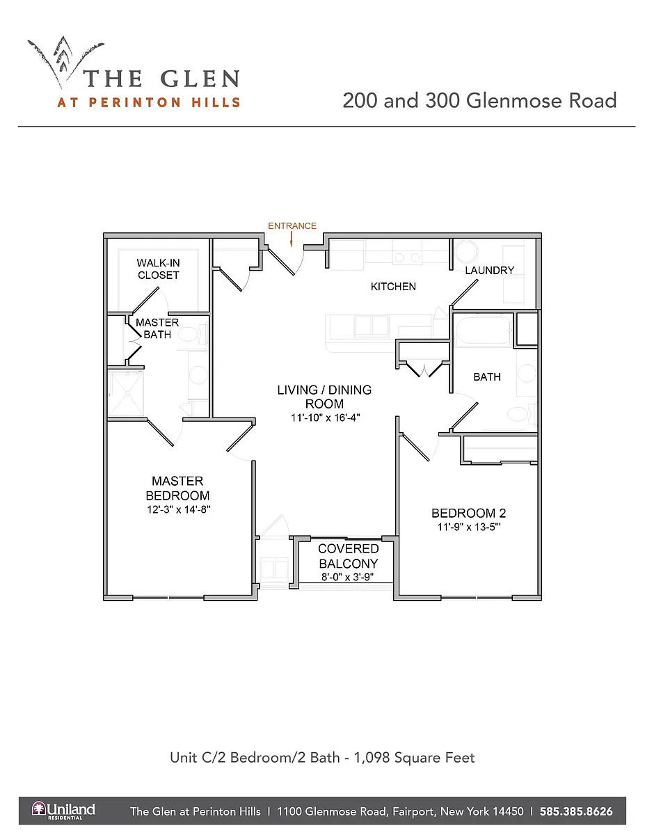 Floor plan 2 Bedroom/2 Bath/2nd Floor NEW FINISHES