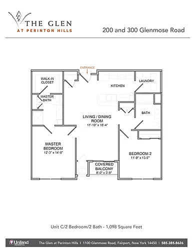 Floor plan 2 Bedroom/2 Bath/2nd Floor NEW FINISHES