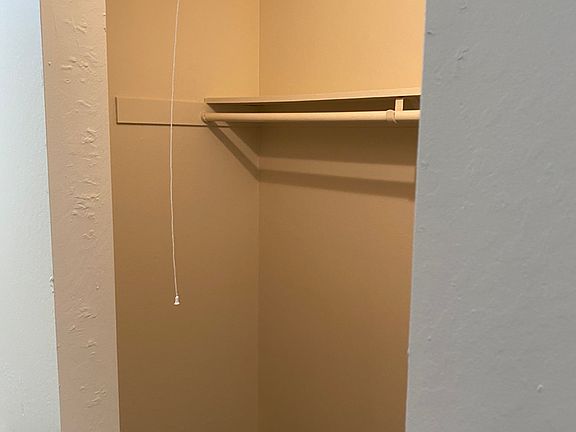 Walk-in closet in master bedroom