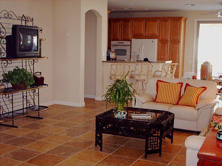 Tiled in living areas