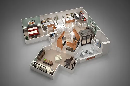 Floor plan Two Bedroom/Two Bath
