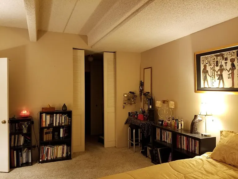 The master bedroom looking toward its own bathroom.