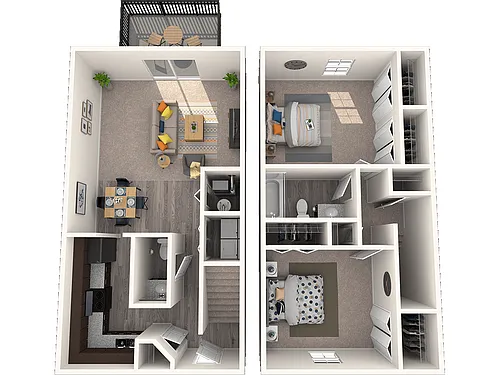 Floor plan Two Bedroom Townhome