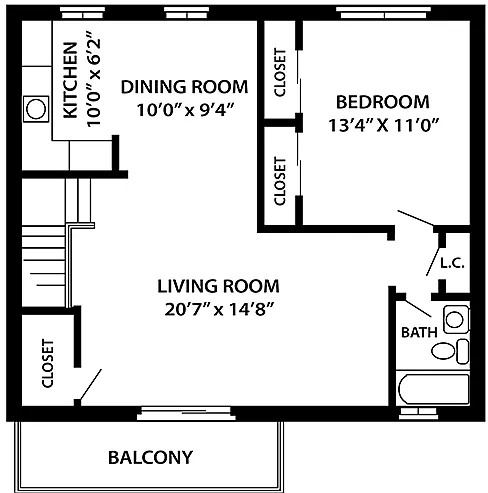 Floor plan The Beachwood I (2 occupants max)