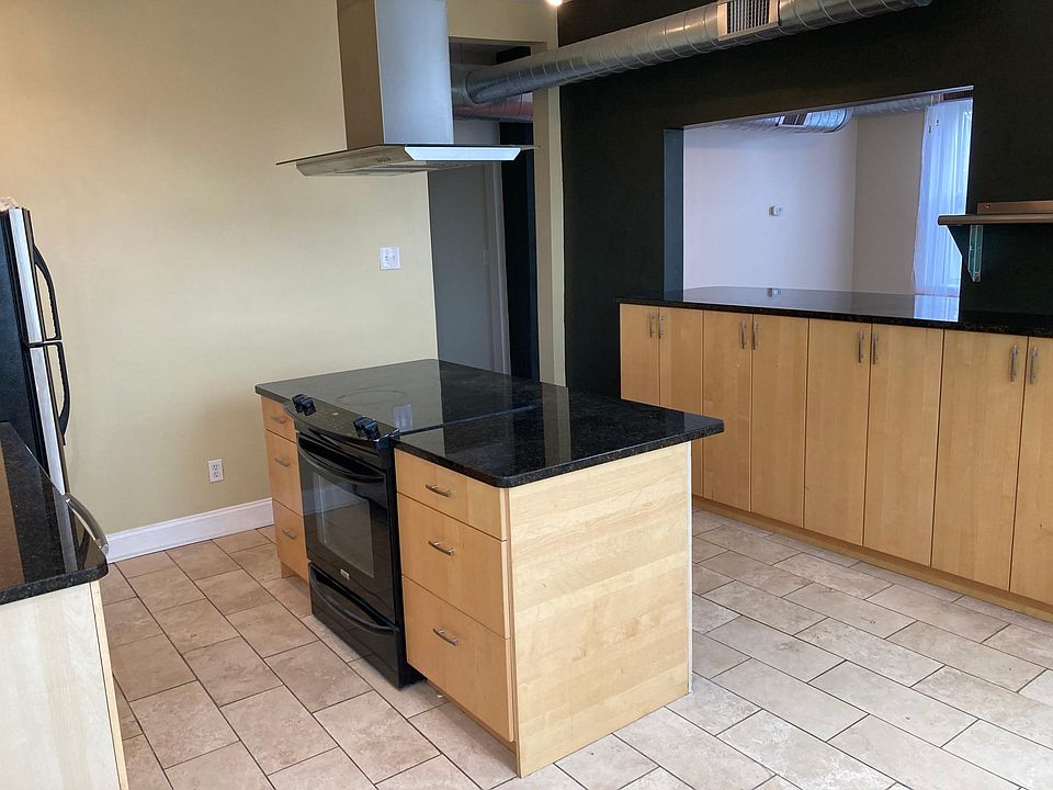 Center island in kitchen