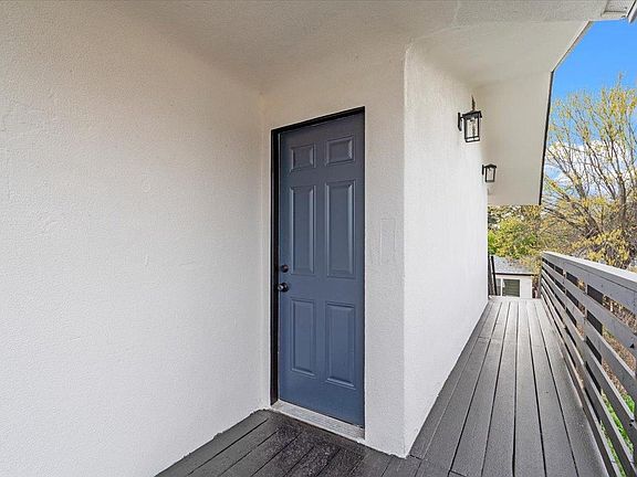 Front door and balcony