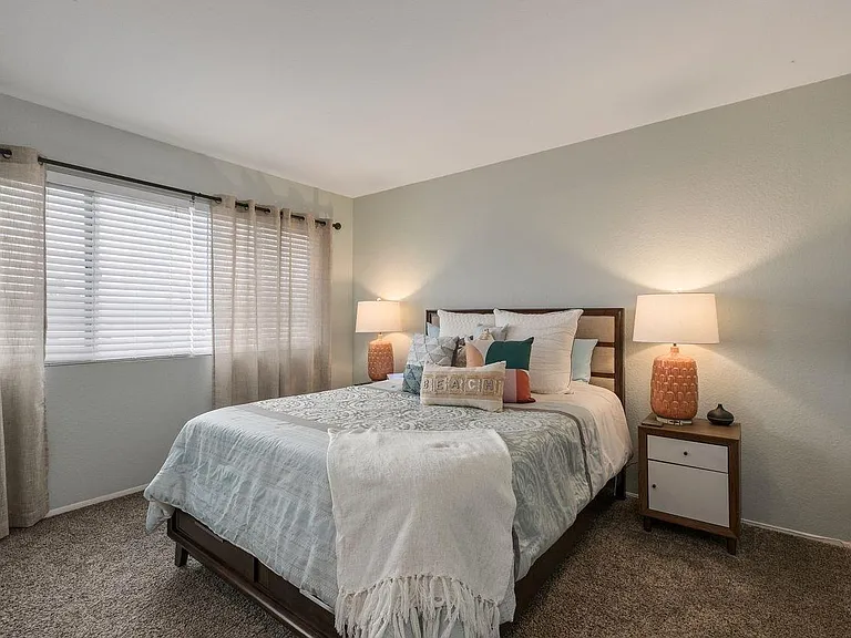 Master bedroom with in-suite bathroom.