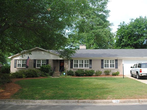Front view showing garage