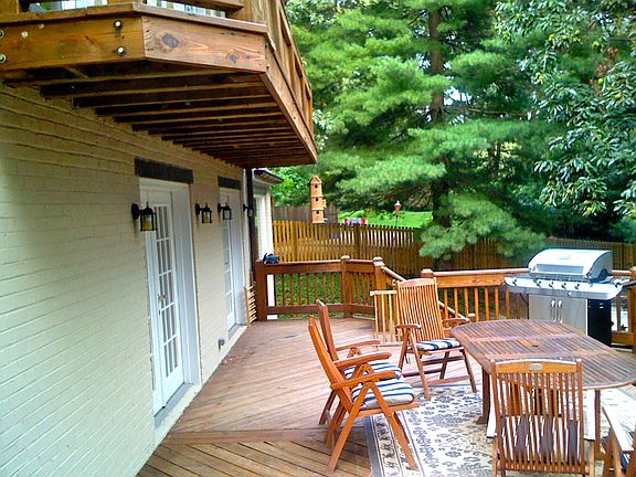 French doors open to deck