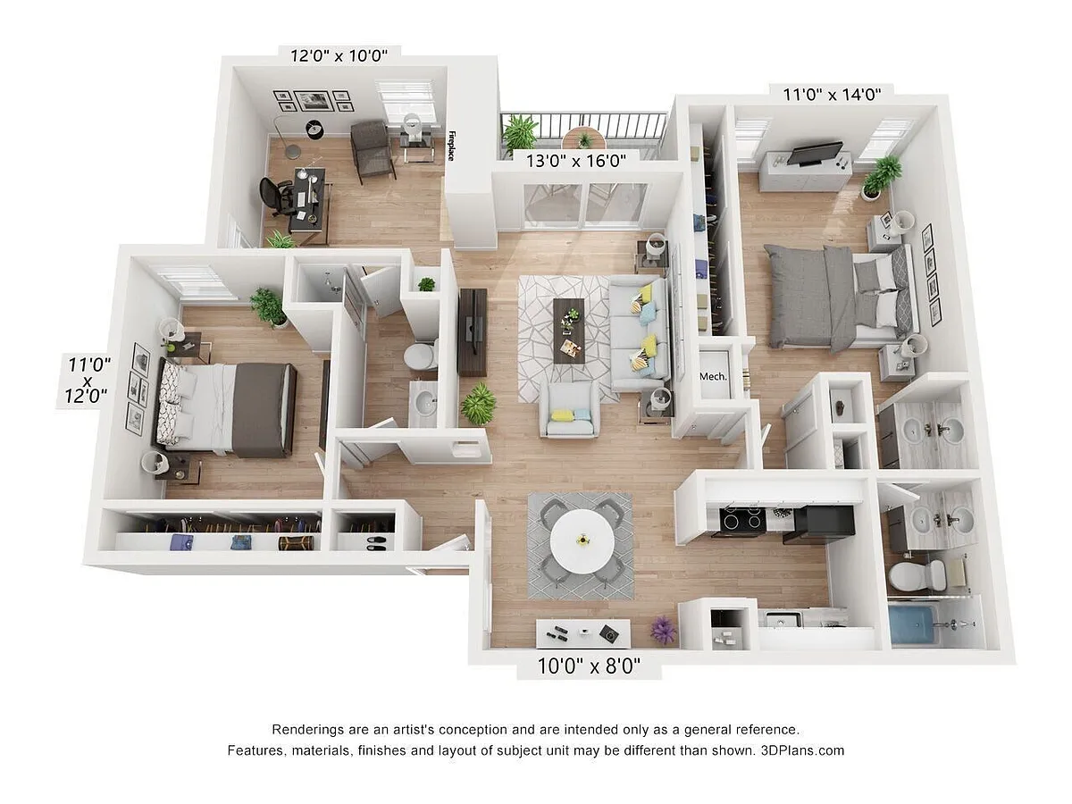 Floor plan 2x2B