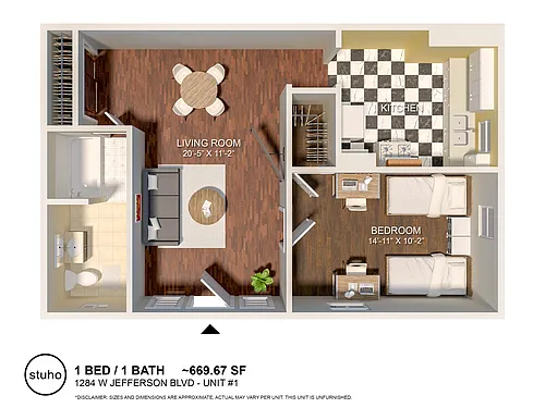 Floor plan One Bedroom