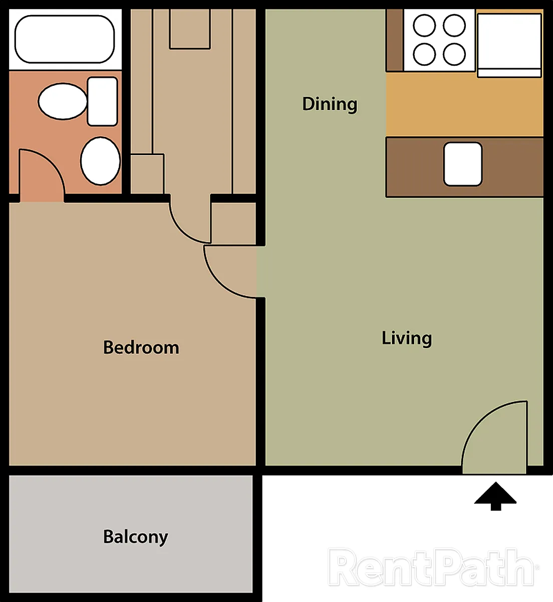 Floor plan FloorPlan A 1x1