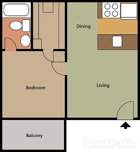 Floor plan FloorPlan A 1x1