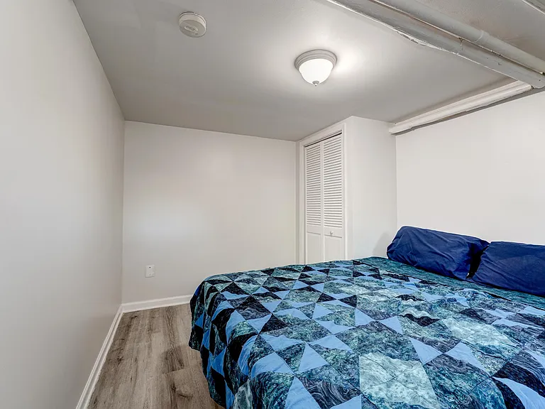 King or queen-sized bed easily fits in bedroom!