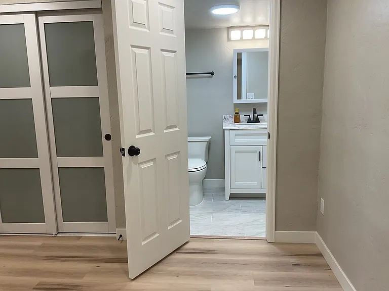 Basement powder room