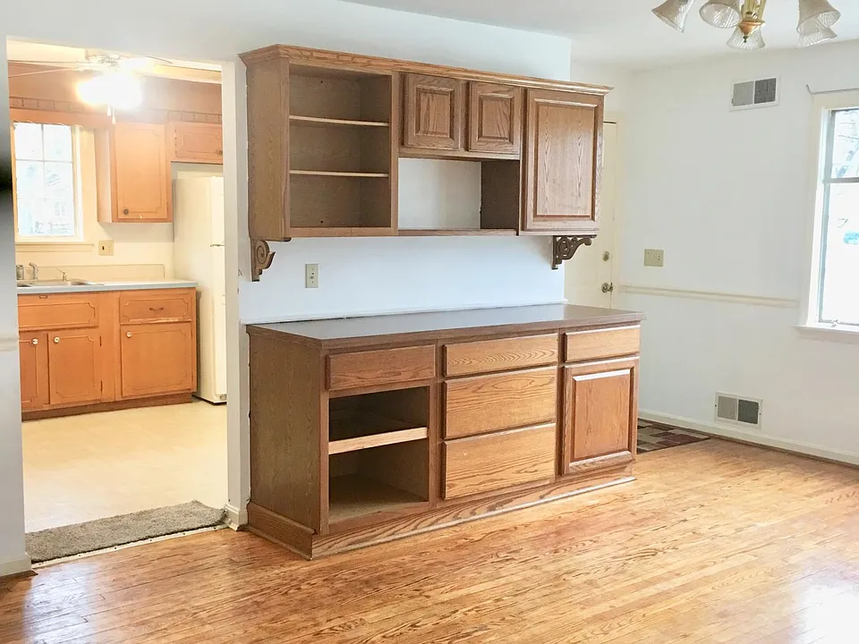 Open area for an entrance and formal dining room