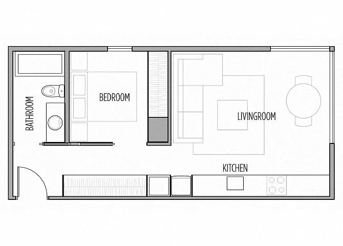 Floor plan 1 bedroom
