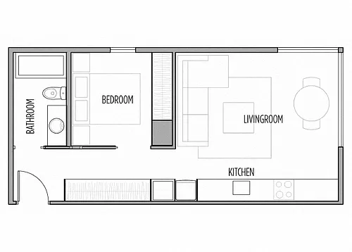 Floor plan 1 bedroom