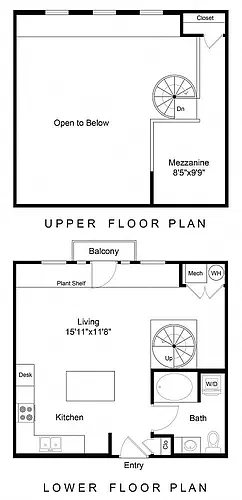 Floor plan Cherry Creek Loft Studio