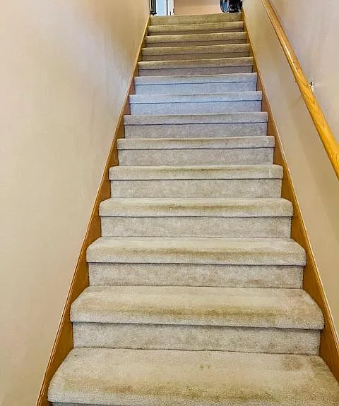 Stairs leading up to the main living area