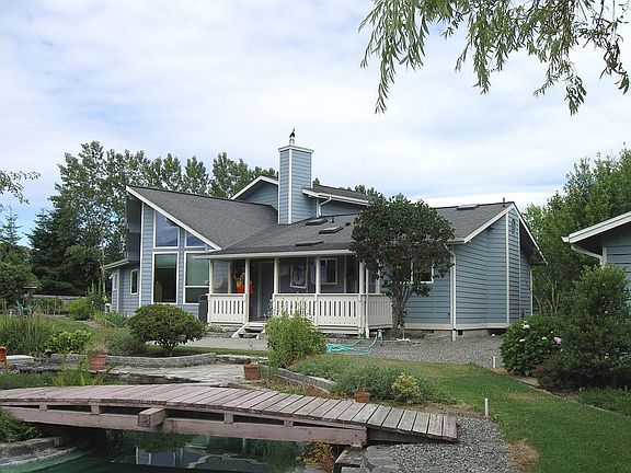bridge over pond in summer
