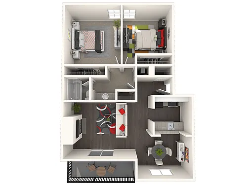 Floor plan 2 bedroom 1 bath