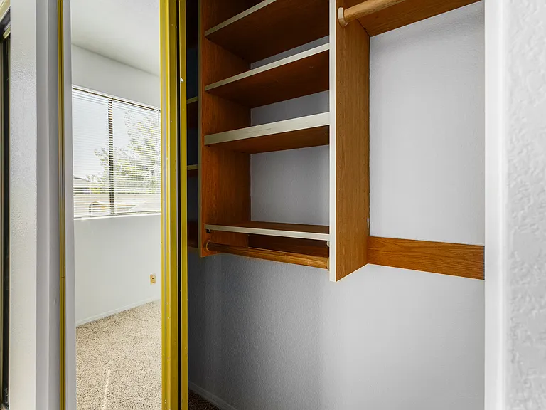 Built ins in primary bedroom (double closets).