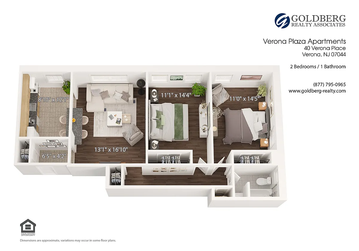 Floor plan Two Bedroom Large