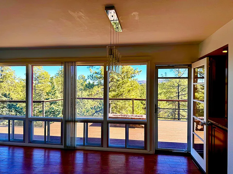 Walk straight onto the deck from the front door entrance.