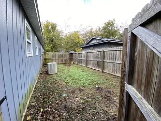 Fenced in backyard