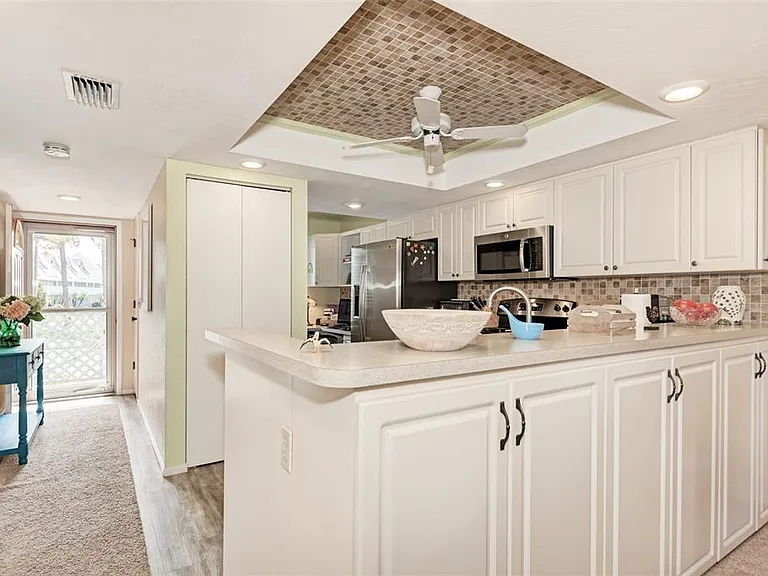 Counter space for days! _ No cramped cooking here. Our upgraded kitchen features an expansive countertop that makes meal prep easy and entertaining even better. Clean, modern, and ready for your next getaway.