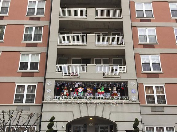 The entrance to a building