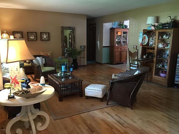 Living room with hard wood f