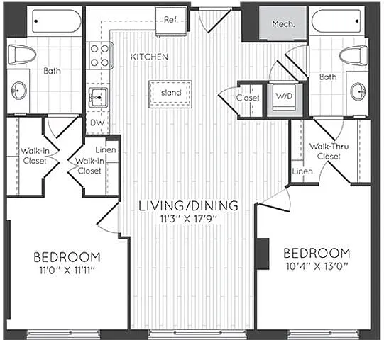 Floor plan 2 Bed/2 Bath