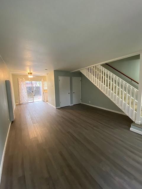 from living looking through the dining area to patio door that leads to back yard..