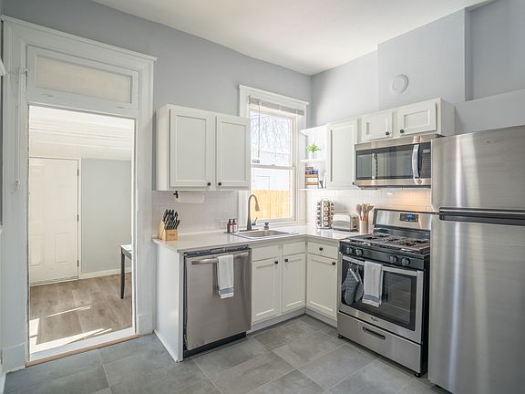 Updated kitchen with stainless steel appliances