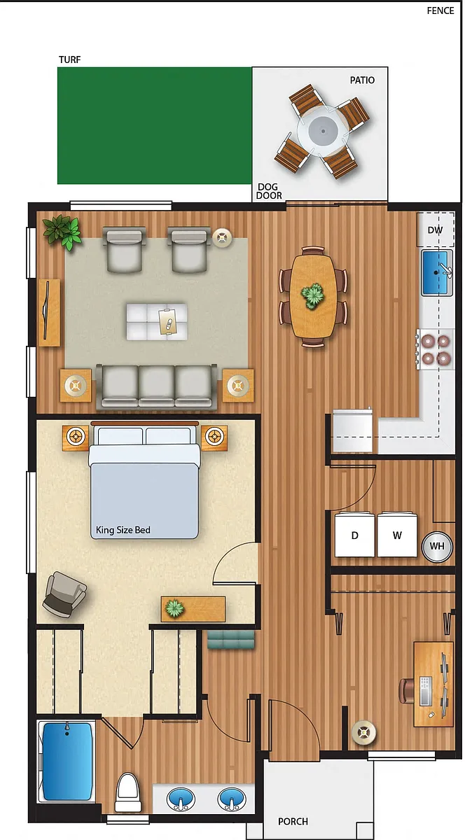Floor plan Farmstead II 1x1b Cottage