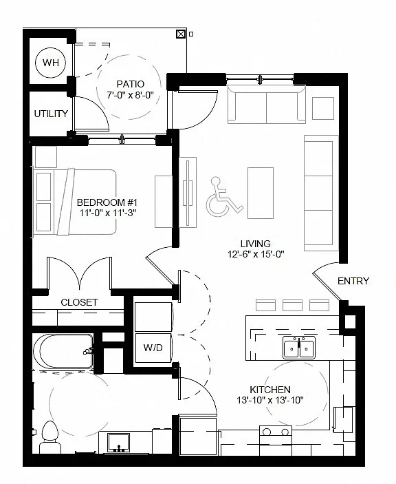 Floor plan One Bedroom A