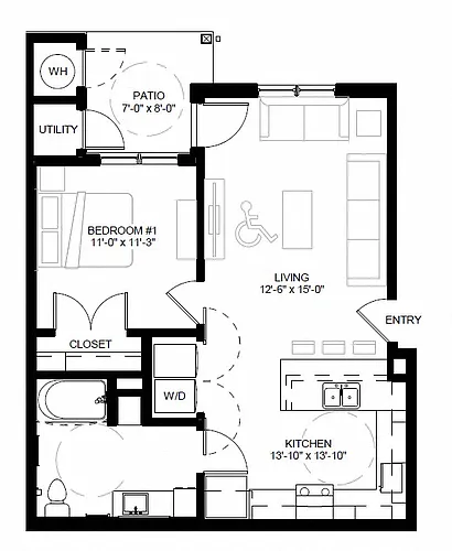 Floor plan One Bedroom A