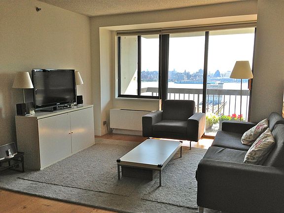 Living Room with View Towards Manhattan